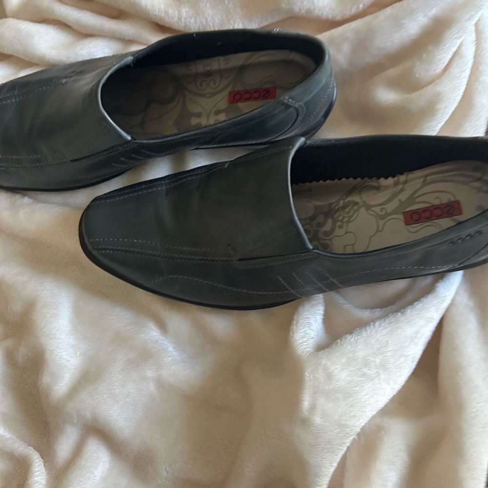 ECCO Women’s Dark Grey Leather Slip-On Loafer Shoes,  Size 42 EU - Picture 10 of 14